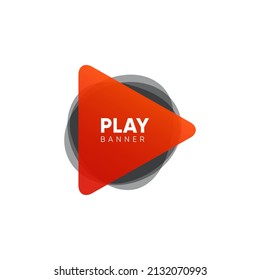 Play banner, abstract vector shape design element. Creative modern geometric vector illustration