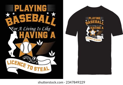 Play Baseball T-Shirt Desing Vector