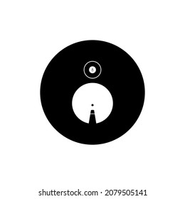 Play Billiard icon circle background black color editable. Pool ball design vector. Aim billiard ball.