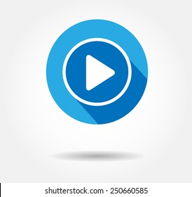 play blue flat Icon JPEG.