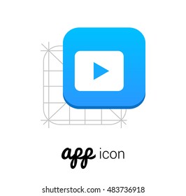 Play Blue Mobile App UI/UX Button Corporate Logo / Icon Design