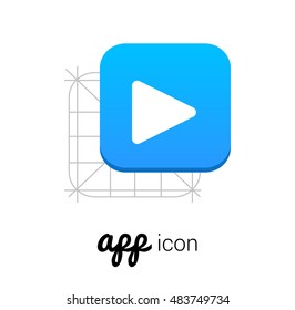 Play Blue Mobile App UI/UX Button Corporate Logo / Icon Design