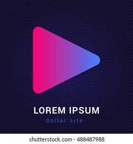 Play Blue & Red colorful gradient attractive bright material Icon / Logo Design