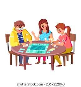 Play Board Games Playing Friends Together Vector. Man And Woman Enjoying Board Games, Gaming Strategy And Card. Characters Funny Playful Time And Friendship Flat Cartoon Illustration