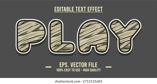 PLAY - Vector de tipografía moderna en negrita, efecto de texto editable