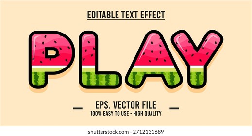PLAY - Bold Modern Typography Vector, editable text effect