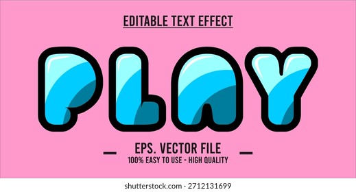 PLAY - Bold Modern Typography Vector, editable text effect