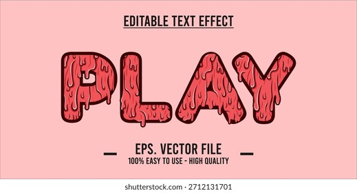 PLAY - Vector de tipografía moderna en negrita, efecto de texto editable