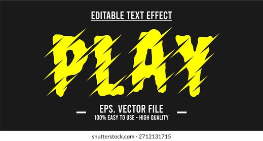 PLAY - Bold Modern Typography Vector, editable text effect