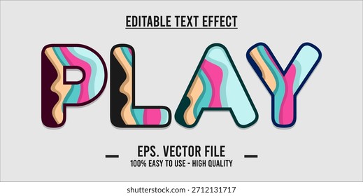 PLAY - Fett Moderne Typografie Vektor, editierbarer Texteffekt