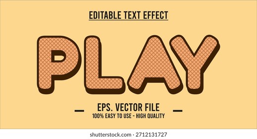 PLAY - Vector de tipografía moderna en negrita, efecto de texto editable