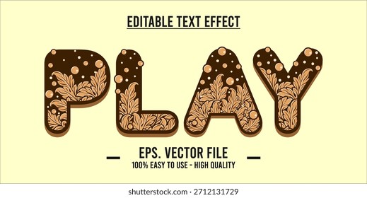 PLAY - Bold Modern Typography Vector, editable text effect