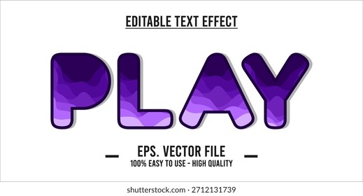 PLAY - Fett Moderne Typografie Vektor, editierbarer Texteffekt