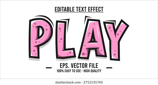 PLAY - Fett Moderne Typografie Vektor, editierbarer Texteffekt