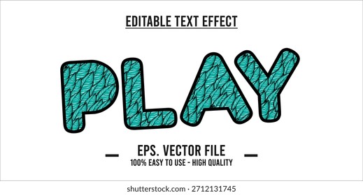 PLAY - Fett Moderne Typografie Vektor, editierbarer Texteffekt