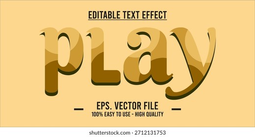 PLAY - Bold Modern Typography Vector, editable text effect