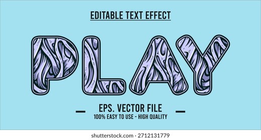 PLAY - Bold Modern Typography Vector, editable text effect