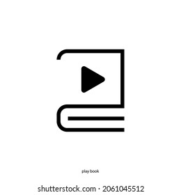 plantilla de diseño vectorial del logotipo del libro de reproducción