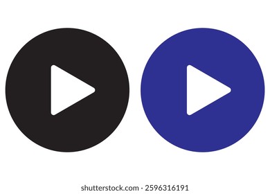 Play Bottom icon logo design. Single and Set , Play button sign and symbol. EPS 10