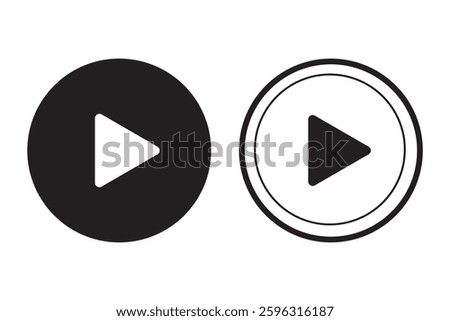 Play Bottom icon logo design. Single and Set , Play button sign and symbol. EPS 10