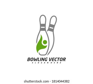 Play Bowling logo template design vector, Illustration, Creative symbol, Icon