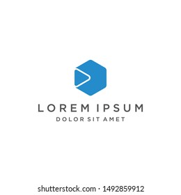 Play Box Logo Monogram Icon Vector Template