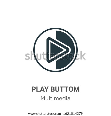 Play buttom glyph icon vector on white background. Flat vector play buttom icon symbol sign from modern multimedia collection for mobile concept and web apps design.