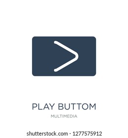 play buttom icon vector on white background, play buttom trendy filled icons from Multimedia collection, play buttom vector illustration