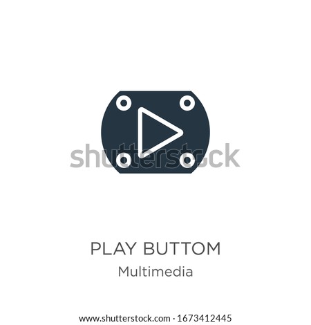 Play buttom icon vector. Trendy flat play buttom icon from multimedia collection isolated on white background. Vector illustration can be used for web and mobile graphic design, logo, eps10