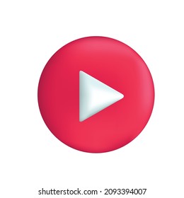 play button 3d cartoon style vector illustration design.