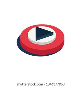 Play Button 3d Isometric Icon Vector Illustration