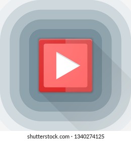 Play Button Adaptive icon Material Design illustration