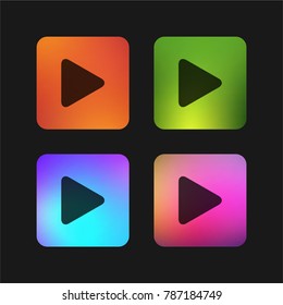Play button arrowhead four color gradient app icon design