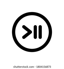 Play Button (Arrows) icon outline vector. isolated on white background