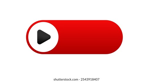 Reproducir icono de Anuncio de Botón. Símbolo de Botón de juego rojo.