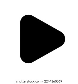 Icono de reproducción de glifo negro ui. Jugador de música. Reproduciendo archivo multimedia. Reproducción. Diseño de interfaz de usuario. Símbolo de silueta en el espacio blanco. Pictograma sólido para web, móvil. Ilustración vectorial aislada