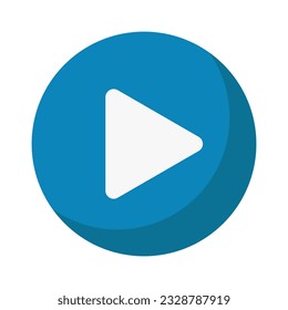 Play Button In Blue Color Circle Shape
