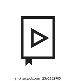 A play button in a book cover. Isolated Vector Illustration