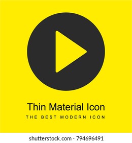 Play button bright yellow material minimal icon or logo design