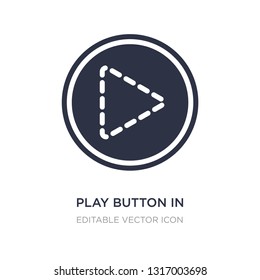 play button in broken line icon on white background. Simple element illustration from Multimedia concept. play button in broken line icon symbol design.