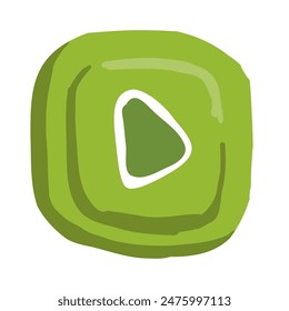 Jugar al Botón en el estilo de garabato de dibujos animados, activo del App Video Botón móvil,
