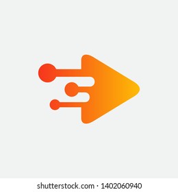 play button and circuit logo design