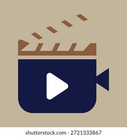 Jugar Botón y Clapperboard Icon – Símbolo de cine y medios