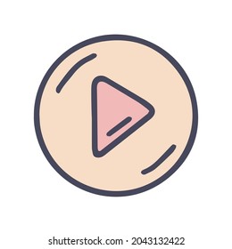 play button color vector doodle simple icon