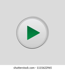 play button colored icon. Element of player buttons for mobile concept and web apps. Detailed play button icon can be used for web and mobile. Premium icon on gray background