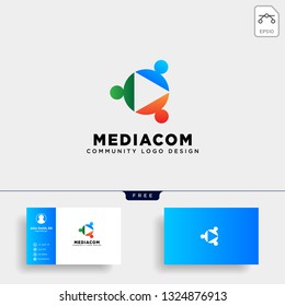 play button community logo template vector illustration icon element isolated