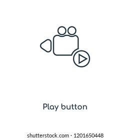 Play button concept line icon. Linear Play button concept outline symbol design. This simple element illustration can be used for web and mobile UI/UX.