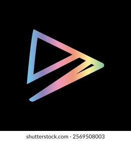Play button in creative style vector icon on white background