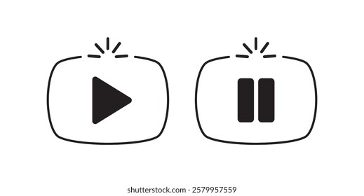 play button design in black and white