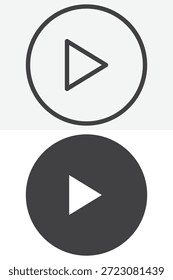 Juego de Botón Video de diferentes iconos de estilo para el contenido. Línea mínima, contorno e ícono sólido Vector editable de trazo y símbolo para el ícono de juego.